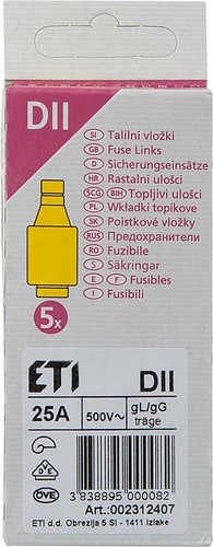 Eti 10x 25a - 25a, keramiksicherung